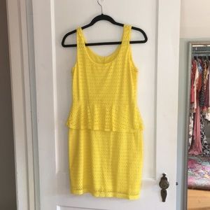 Bright Yellow Peplum Dress